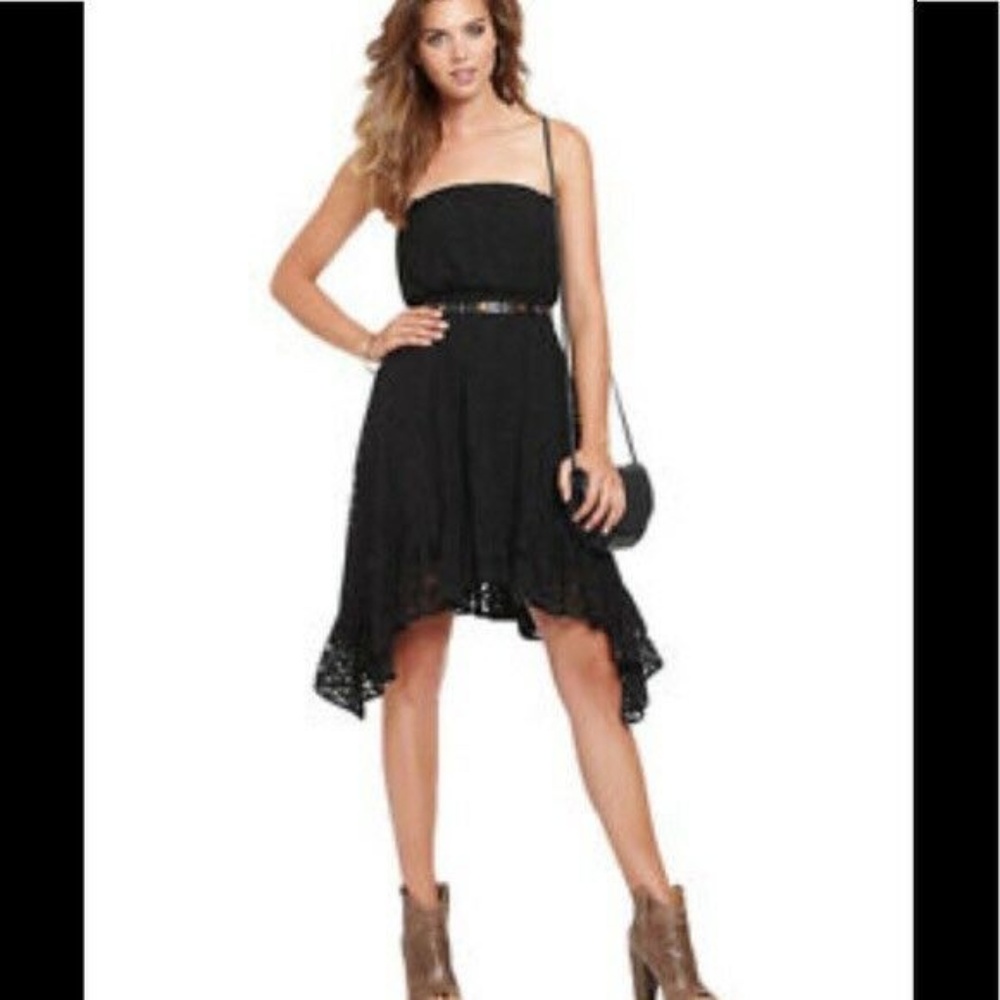 GUESS! BLACK LACE STRAPLESS DRESS NWT!